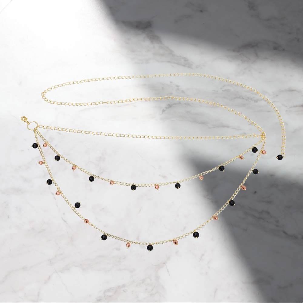 Shungite Crystal Gold Waist / Body Belt